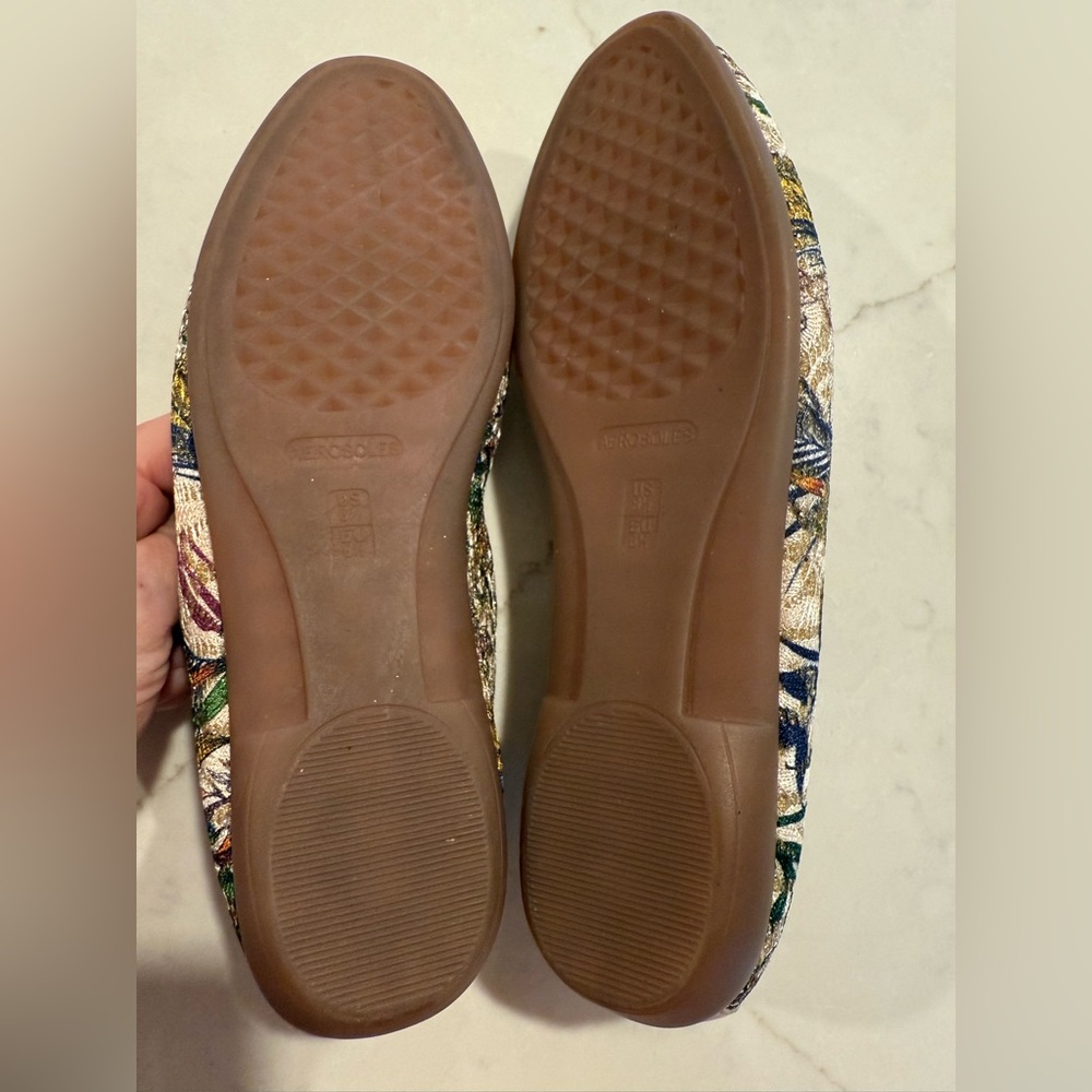 Aerosoles Women’s Betunia Slip On Loafer Shoes Flats Metallic Floral Size 8.5 - Picture 7 of 10